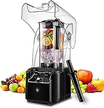 Commercial Blender for Smoothies 2200W, 80 Oz, 15 Speeds, 6-leaf Stainless Steel Blade, Heavy-Duty Commercial Blender for Smoothies, Ice Crush, Shakes, Self-Cleaning, Black