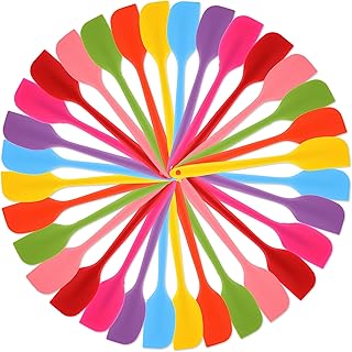 32 Pack Mini Silicone Spatulas Bulk 8.3 Inch Small Silicone Spatula Set Heat Resistant Seamless Flexible Scraper for Baking Cooking Mixing, 8 Colors