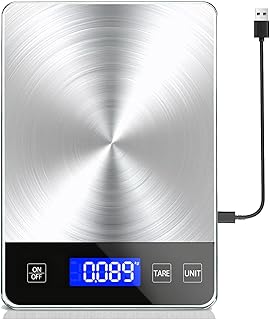 Food Kitchen Scale, 11 lbs Waterproof Digital Food Scale Precisely Measures Grams and Ounces for Baking and Cooking