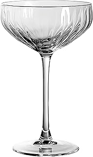 4 Pcs Cocktail Glass Set, Glasses Crystal, 10.5 Oz, Etched Design, Stemmed Barware