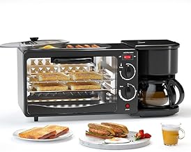 Breakfast Machine Station w/Coffee Maker,9L Oven,Temperature Control Frying Pan for All-Day Breakfast