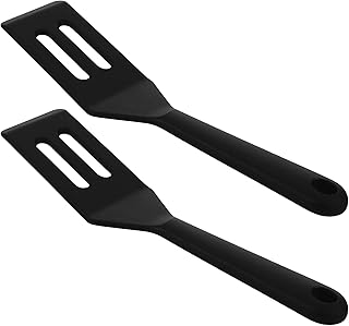CHILDWEET 2pcs Silicone Kitchen Spatulas Non-stick Flexible Cooking Spatula Set for Home and Restaurant Use, Heat Resistant Mini Frying Turner for Steak and Fish
