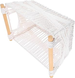 Woven Storage Basket Paper Rope Decorative Basket for Shelves Desktop Organizer Bin Bedroom Storage Container for Home Pantry