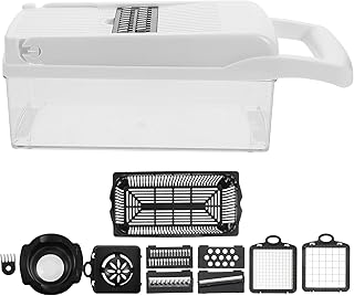 Multi-function Kitchen Grater and Vegetable Slicer 15pcs Set with Wear-resistant Blades White Household Potato and Carrot Mandoline Dicer for Food Preparation