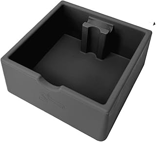 Coffee Knock Box Silicone Waste Grounds Bin With Tamper Holder For Espresso Accessories(Black)