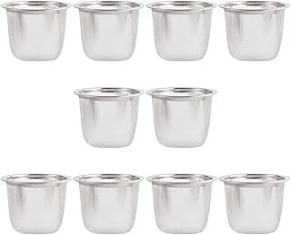 FAVOMOTO 10pcs Stainless Steel Tea Infuser Strainer Set Fine Mesh Basket Filter for Loose Leaf Tea 6.5cm Diameter X 5cm Height Suitable for Teapots and Cups Sturdy Kitchen Accessories