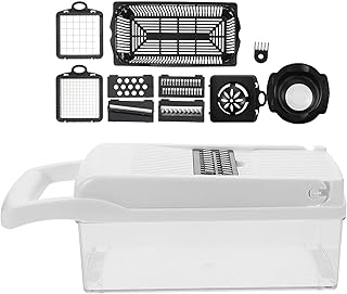Multifunctional Vegetable Slicer and Mandoline Cutter 15pcs Set White with Wear-resistant Blades Potato, Carrot, Cucumber Grater for Kitchen Food Preparation