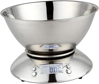 Digital Kitchen Scale with Stainless Steel Bowl Food Scale for Home Weighing in Metric and Imperial Units for Cooking and Baking Random Color