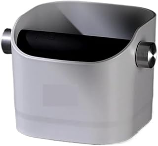 Coffee Knock Box 0.8L Espresso Grounds Container Anti Slip Espresso Dump Bin Grind Beveled Barista Goods Cafe Accessories(Grey)