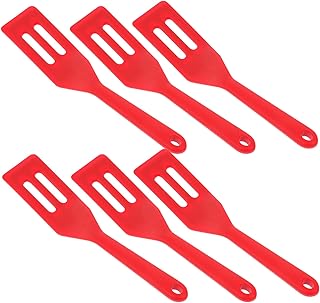 6pcs Heat-resistant Silicone Cookie Shovel and Small Non-stick Spatulas Set, Flexible Red Mini Cooking Utensils for Baking and Kitchen Use