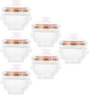 6pcs 100ml Glass Food Storage Jars with Airtight Gold Lids, Multi-use Sealed Containers for Isinglass, Bird’s Nest, Honey Preservation and Fresh Cooking