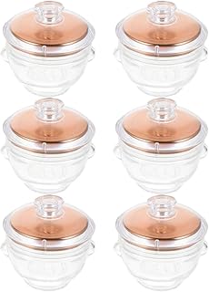 6 Pcs 100ml Glass Sealed Food Storage Bottles with Golden Lids Airtight Glass Containers for Bird's Nest and Stew Preservation Kitchen Pantry Set