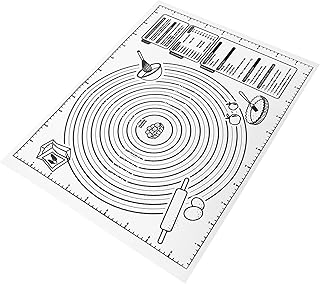 HOMSFOU Silicone Rolling Mat with Measurement, Thickened White 40x29.5cm Pastry Mat for Rolling Dough, Kneading, and Baking Dough for Pizza, Cake, and Cookie Preparation
