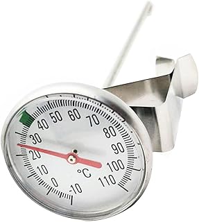 Metal Meat Thermometer and Stainless Steel Cooking Thermometer with Probe, Instant Read Food Temperature Measuring Tool with Clip, 10℃ to 110℃ for Kitchen, Coffee, Milk, and Oil