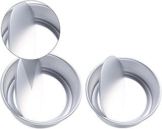 Healifty Non-stick round Mousse Cake Mold Set 2pcs 6 8 Inch Aluminum Alloy Baking Pans DIY Pastry Ring for Home Baking and Dessert Making