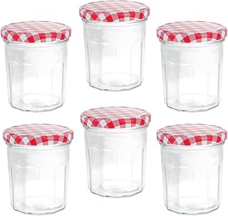 6pcs 250ml Glass Honey Jars with Airtight Lids, Food Storage Containers for Kitchen Preservation and Jam, Reusable Glass Bottles for Pantry Organization