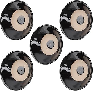 Vintage Black Rim Ceramic Condiment Bowls 5pcs Set, 3oz Earthenware Food Bowls for Seasoning, Soup, and Meat Serving, Rustic Dinnerware for Home and Party Use