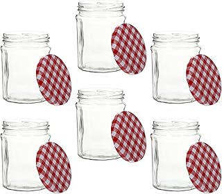 Alipis 6pcs 380ml round Glass Jars with Airtight Lids, Honey Storage Sealed Bottles and Glass Food Storage Containers for Kitchen Pantry Organization