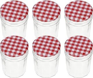 Glass Honey Storage Jars 380ml Set of 6 Airtight Glass Food Containers with Lids Sturdy Kitchen Storage Jars for Honey Jam and Condiments for Pantry Organization