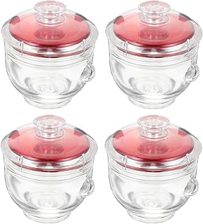 jojofuny Airtight Glass Cubilose Bottles with Red Lids 100ml Food Preservation Jars Set of 4 for Fresh Storage and Sealed Isinglass Container