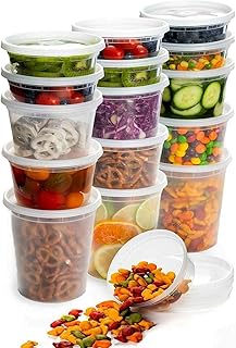Deli Food Containers with Lids – 240 Sets Bulk Value Pack, 8 Oz Half Pint Size Airtight Food Storage Meal Prep Takeout & Restaurant Containers, BPA-Free, Microwave, Freezer & Dishwasher Safe (8 Oz)