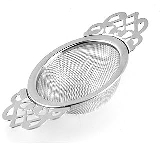 2pcs Stainless Steel Tea Strainer Infuser Filters Fine Mesh Tea Filter for Gold and Silver Set for Home and Use