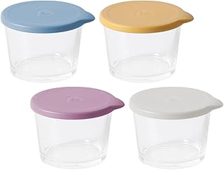 4pcs Airtight Glass Food Storage Jars 260ml Nut and Butter Preservation Containers Refrigerator Fruit Fresh Keeping Boxes with Lids for Kitchen Organization