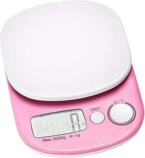 Mini Electronic Kitchen Scale 3kg Plastic Food Digital Weighing Scale 1g Precision Home Measuring Balance for Cooking Baking and Meal Prep