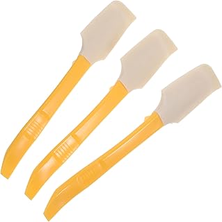 8pcs Yellow Silicone Spatula Set for Baking and Cooking Non-stick Jar Scrapers and Butter Scrapers Flexible Long Cake and Cream for Household Kitchen Use