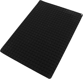 Nonstick Silicone Baking Mat for Oven and Grill, Heat Resistant Reusable Bbq Grease Filtering Pad, Black Pyramid Texture Silicone Oven Mat for Baking Bread and Cookies