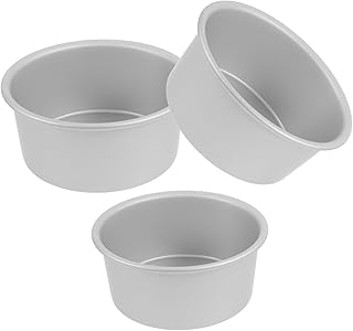 3pcs 6-inch round Baking Tin Set Anodized Aluminum Nonstick Cake Pans with Solid Bottom for Household Baking