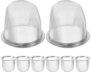 8pcs Stainless Steel Tea Strainer Filters for Tea Pot Metal Mesh Infuser Set Diameter 5.8cm Height 5cm Fine Filter Brewing at Home