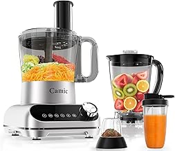 Camic Blender & Food Processor Combo (Silver, Upgraded Version)