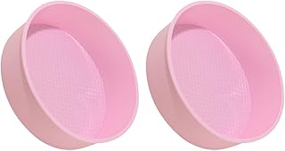 2pcs 20cm round Silicone Cake Pans Nonstick Muffin and Cheesecake Baking Molds for DIY Baking, Pink Bakeware Set for Home and Kitchen Use
