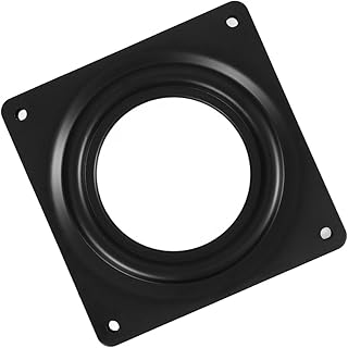 Square Rotating Bearing Plate 71x71mm Black Lazy Susan Turntable Hardware 360-degree Swivel Mechanism for Display Shelves and Cabinet Storage