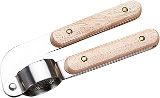 NUOBESTY Stainless Steel Garlic Press Heavy Duty Garlic Mincer Kitchen Gadget with Long Handle for Home Cooking