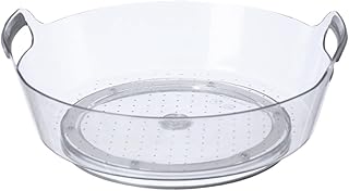 Milisten Rotating Spice Rack Kitchen Storage Organizer, High Black Plastic Seasoning Bottle Shelf, Single-Tier Lazy Susan Tray for Countertop and Cabinet Use