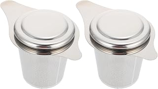 Stainless Steel Tea Infuser and Double Handle Tea Strainer with Lid 304 Food-grade Metal Mesh Filter 2pcs Set Suitable for Home Brewing