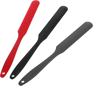 Toyvian 3pcs Silicone Butter Scraper and Dough Spatula Set, Small Size Non-stick Flexible Scraper for Baking, Mixing, and Cake Icing, Kitchen Cooking Utensil Kit for Home Use