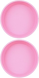2pcs 20cm Nonstick Silicone Cake Pans round Baking Molds for DIY Baking Pink Bakeware Set