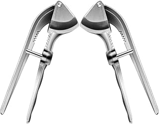 Milisten 2pcs Aluminum Alloy Garlic Press and Crusher Set, Manual Garlic Mincer Tool with Ginger Press Function, Kitchen Utensil for Cooking and Food Preparation