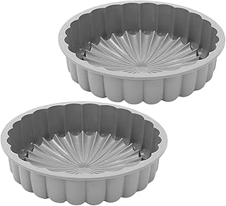 2pcs Non-stick round Silicone Cake Molds Set Food-grade High Temperature Resistant Silicone Baking Pans for Cheesecake Tart Pie Gray Reusable Molds for Baking