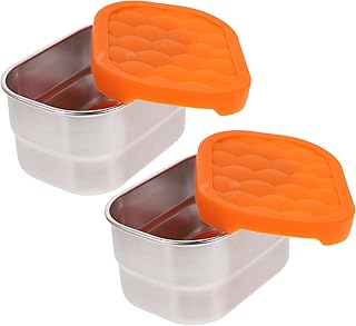 Gatuida 304 Stainless Steel Food Preservation Boxes 230ml Rectangular Airtight Containers 2pcs Freezer-safe Portable Kitchen Storage for Meal Prep and Vegetable Storage