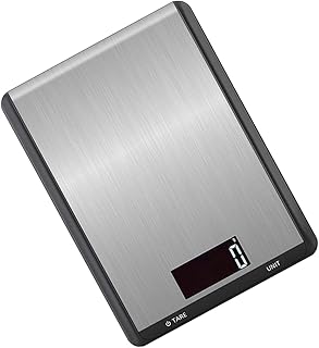 Healifty Digital Kitchen Scale Stainless Steel 10kg High Precision Flat Food Weighing Scale Lightweight for Cooking and Baking Battery Not Included Random Color