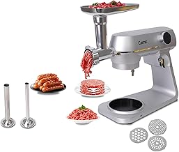8.45 QT All Metal Stand Mixer,10 Speed Large Capacity Kitchen Mixer with Digital Timer & Tilt-Head, Electric Mixer with Whisk Dough Hook,Meat Grinder Attachments with Sausage Stuffer Tubes