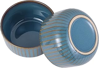 Ceramic Rice Bowls and Salad Bowls 2pcs Set Food Containers Microwave and Dishwasher Safe Home Kitchen for Everyday Use Random Color