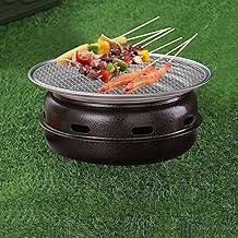 Portable Round Charcoal Grill, Tabletop BBQ Stove with Removable Grill Mesh,for Outdoor Camping, Picnic