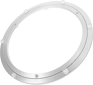 Tofficu Large 12-inch Dining Table Turntable Swivel Plate Aluminum Alloy Bearing Base Silent Rotation Round Lazy Susan Accessory for Kitchen and Dining