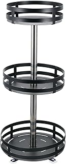Mobestech Rotatable 360° Three-layer Spice Rack Kitchen Condiment Storage Holder Home Sundries Organizing Shelf for Pantry and Countertop