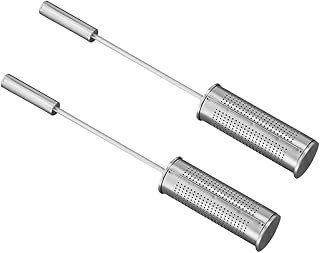 2pcs Stainless Steel Tea Leaves Strainer and Tea Infuser Stick Set Fine Mesh Filter for Loose Leaf Brewing Sturdy Filter for Home and Travel Use